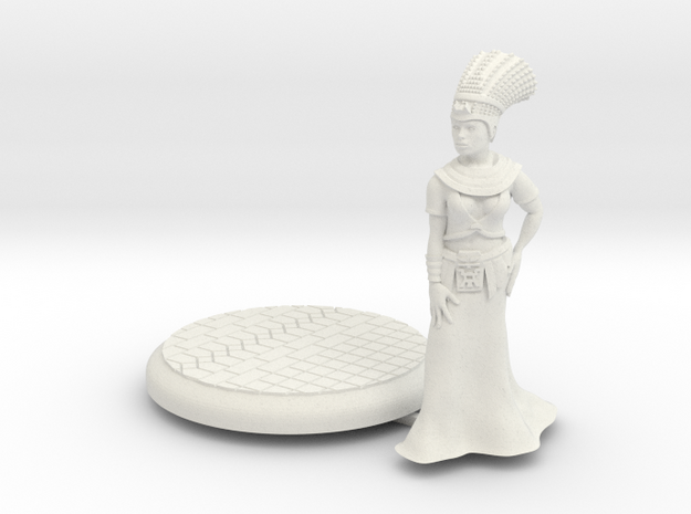 28mm Cleopatra with base in White Natural Versatile Plastic