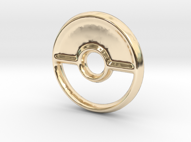 Pokeball (Closed) Charm - 11mm in 14K Yellow Gold