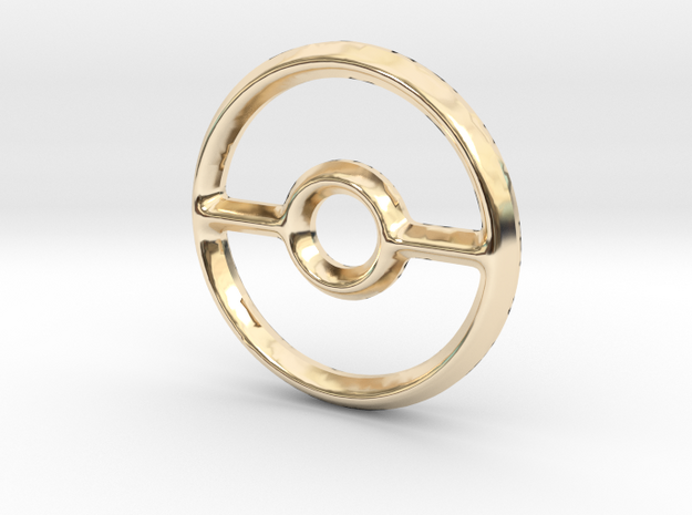 Pokeball (Open) Charm - 11mm in 14K Yellow Gold