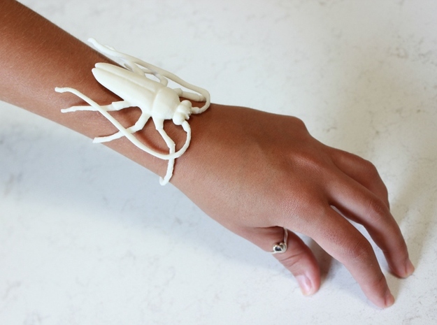 Insect Bracelet in White Natural Versatile Plastic