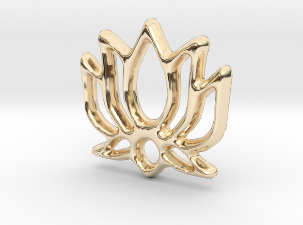 Lotus Charm - 11mm in 14K Yellow Gold
