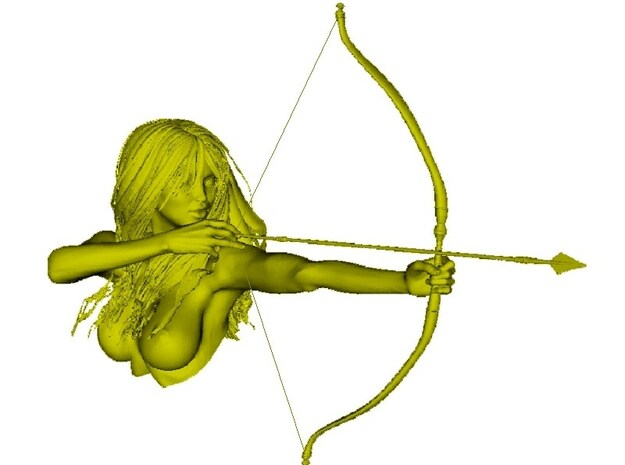 1/9 scale Amazon princess archer bust in Tan Fine Detail Plastic