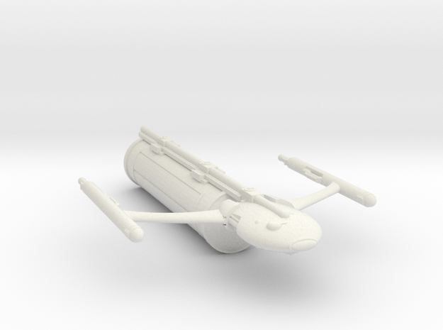 Civilian Modular Freighter with Cylinder Cargo Pod in White Natural Versatile Plastic
