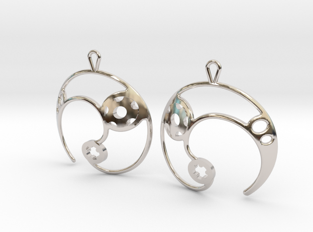 Enso No. 2 Earrings in Rhodium Plated Brass