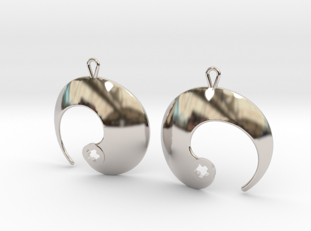Enso No. 1 Earrings in Rhodium Plated Brass