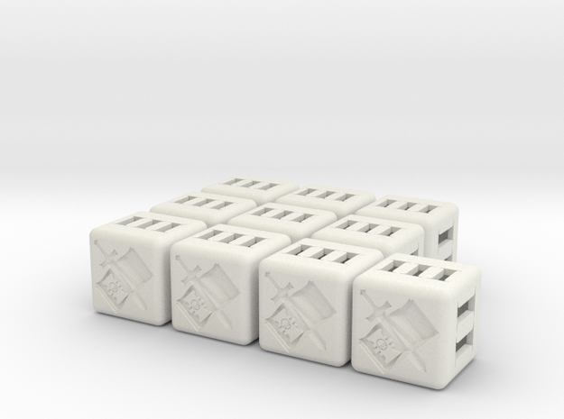 Grey Knights Dice - 10 pack in White Natural Versatile Plastic