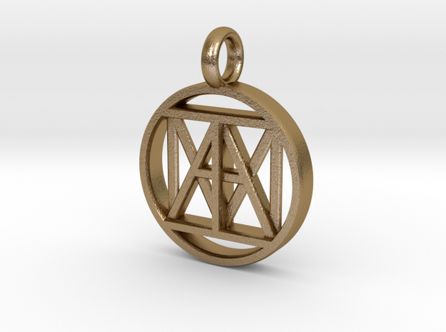 United "I AM" 3D 30mm x 5mm in Polished Gold Steel