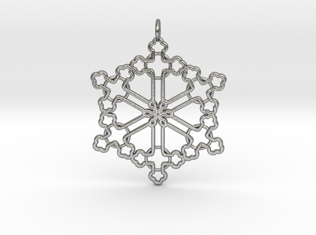 The Snowflake Cross in Natural Silver