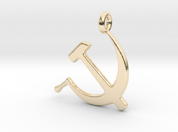 Hammer and Sickle USSR in 14k Gold Plated Brass