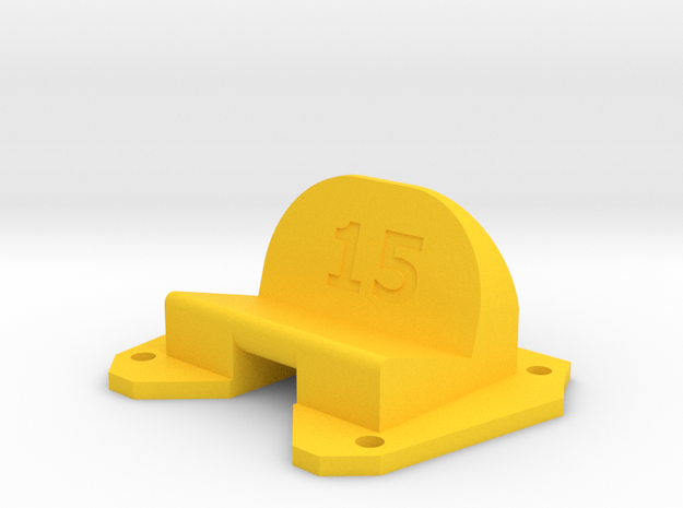 Birdseye KillerBEE - 15° Action Cam Mount in Yellow Processed Versatile Plastic