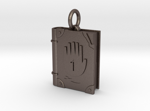 Gravity Falls Journal 1 Pendant in Polished Bronzed Silver Steel