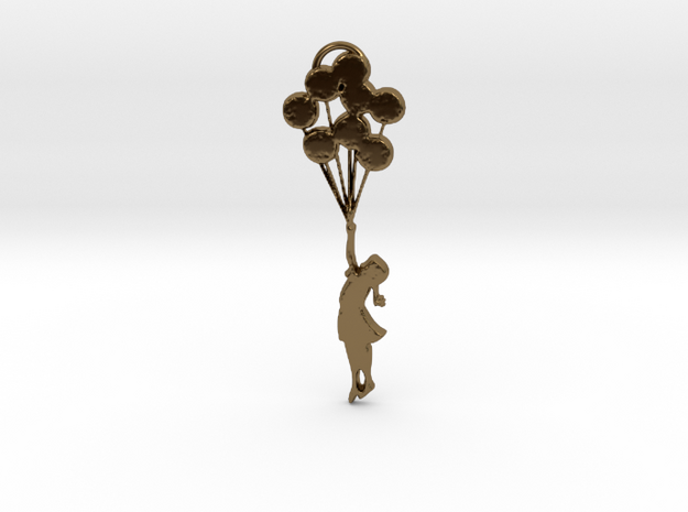 Banksy Girl with Balloons in Polished Bronze