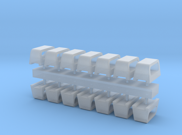 1:96 scale Standard Chock Sets - set of 12 in Smooth Fine Detail Plastic