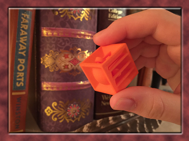 Pyramid Cube Tactile Dice in Orange Processed Versatile Plastic