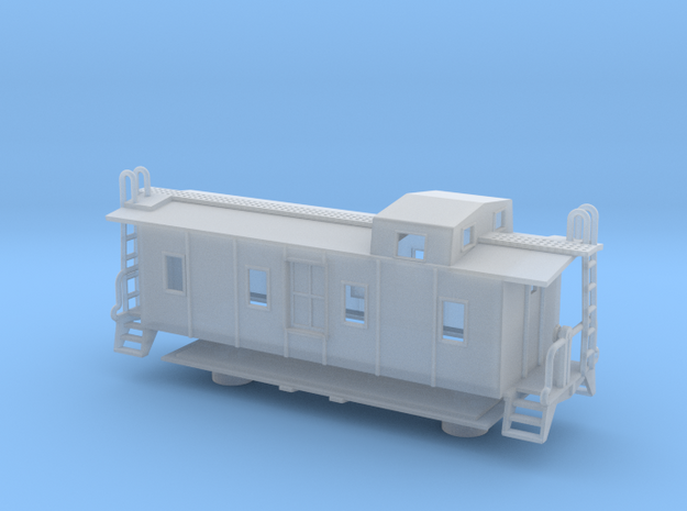 Illinois Central Side Door Caboose - Nscale in Tan Fine Detail Plastic