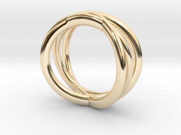 Three Orbits Entwined:Trinity UK size M (US 6 ¼) in 14K Yellow Gold