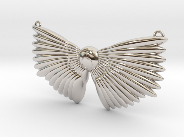 Winged Messenger Neckpiece in Rhodium Plated Brass