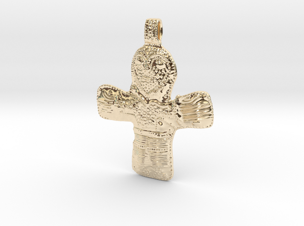 Crucifix Danish 10th century in 14K Yellow Gold