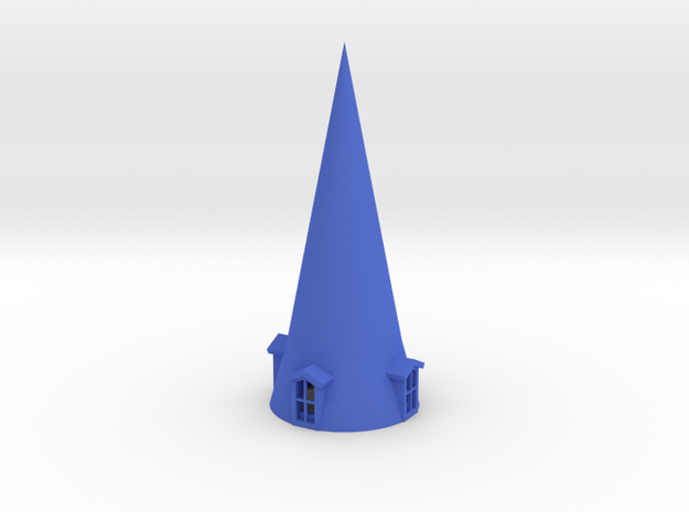 Roof 120mm hight & conical with 4 windows in Blue Processed Versatile Plastic