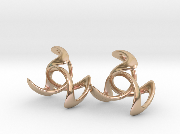 Trinity Earring Pair (3 cm) in 14k Rose Gold Plated Brass