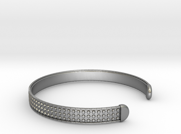 Ø2.283 inch/Ø58 Mm Glittering Bracelet in Natural Silver