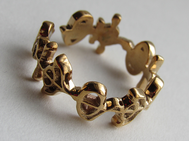 "Illogical" Vulcan Script Ring - Cut Style in Polished Bronze: 7.5 / 55.5