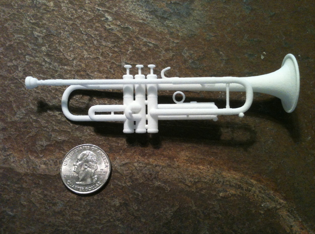 Michael's Mini Trumpet in White Natural Versatile Plastic