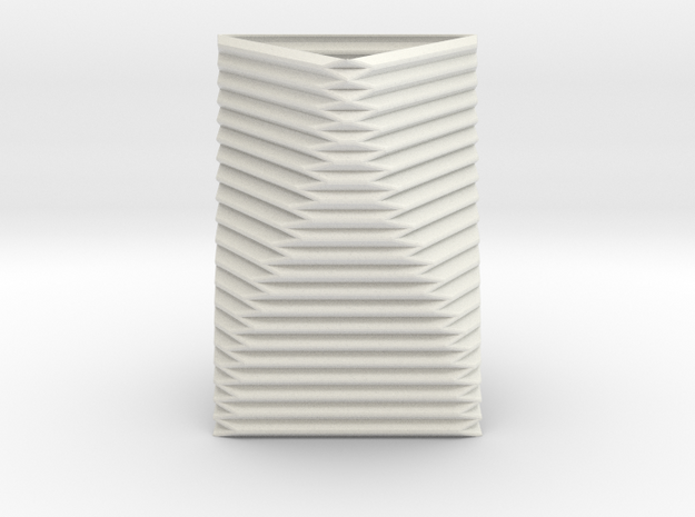 Curved Structure Short Column - Rigid Accordion in White Natural Versatile Plastic