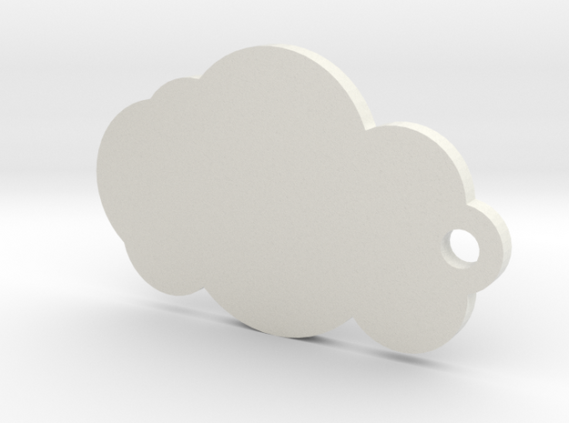 Cloud Keychain in White Natural Versatile Plastic