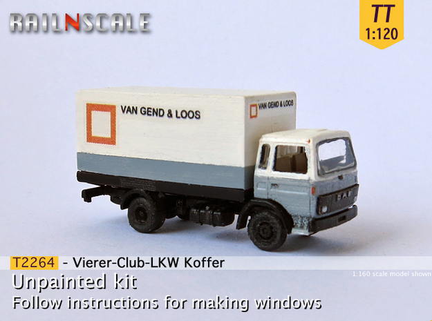Vierer-Club-LKW Koffer (TT 1:120) in Tan Fine Detail Plastic