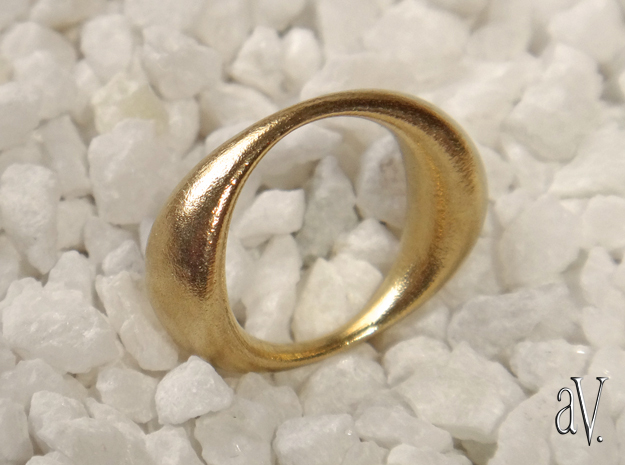 Double Globe Ring in Natural Brass: 5 / 49
