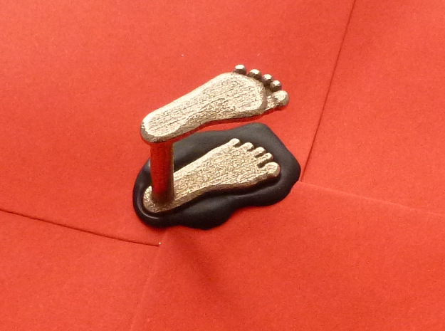 Footprint wax seal in Polished Bronzed Silver Steel