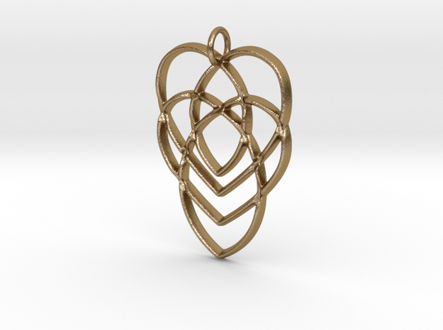 Celtic Mother's Knot in Polished Gold Steel