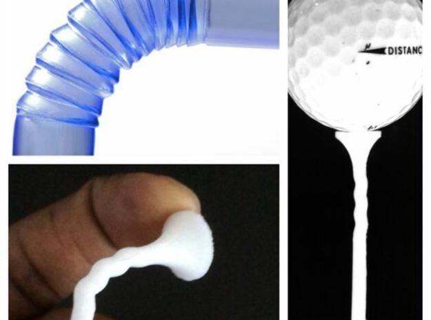 Bendi Golf Tees inspired by the bendy straw in Red Processed Versatile Plastic