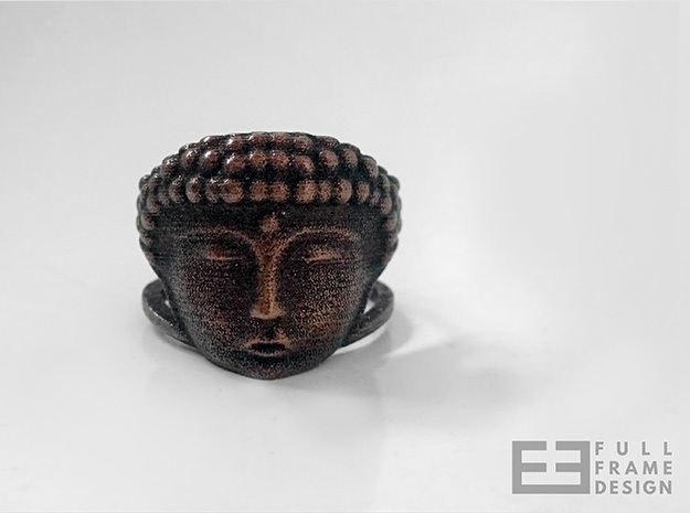 Buddha Ring (Multiple Sizes) in Polished Bronze Steel