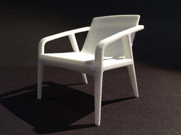 Pilot Lounge Chair 1-12 Scale in White Natural Versatile Plastic