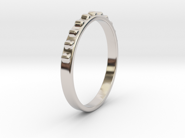 Light Fine Ring Ø0.585/Ø14.86 Mm in Rhodium Plated Brass
