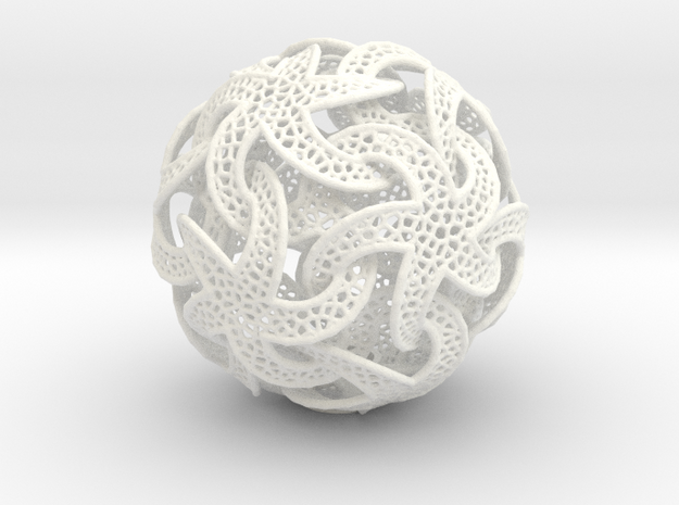 Voronoi Stars Lampshade in White Processed Versatile Plastic