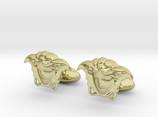 "Versace" Head Cufflinks in 18k Gold Plated Brass