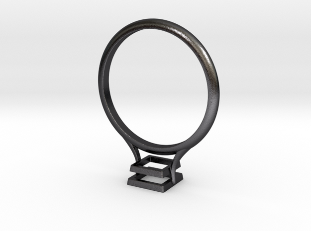 Bezel Ring- Square in Polished and Bronzed Black Steel