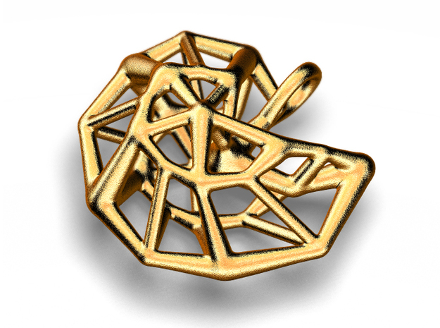 Sebshell-Pendant in Polished Gold Steel