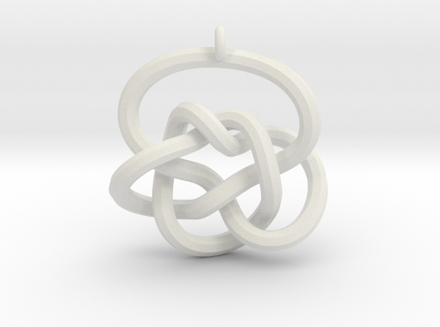 Knot Pendant (Earrings) in White Natural Versatile Plastic