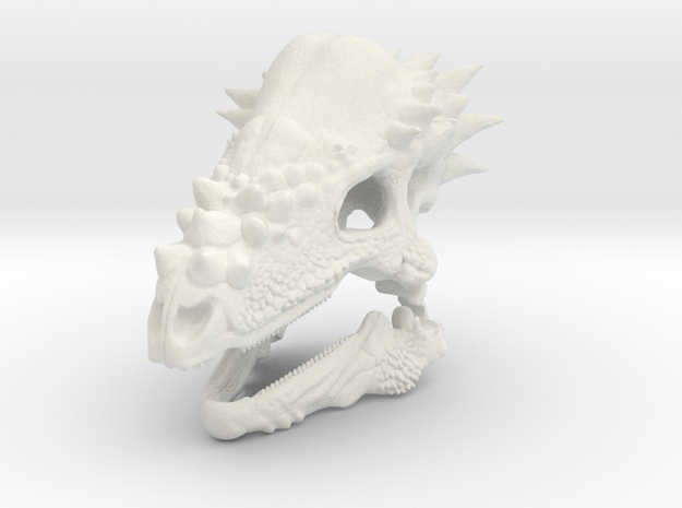 Pachycephalosaurus in White Natural Versatile Plastic