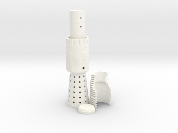 Han TFA Flash Hider + Radiator + Tumbscrew in White Processed Versatile Plastic