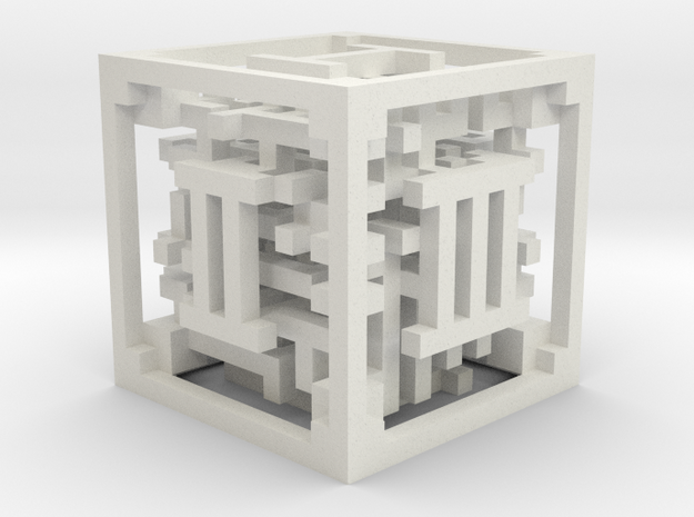 Maze Dice in White Natural Versatile Plastic