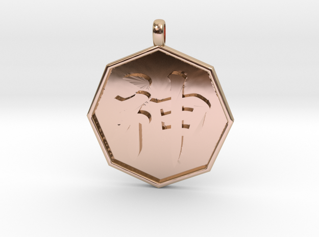 Kami (GOD)　pendant in 14k Rose Gold Plated Brass