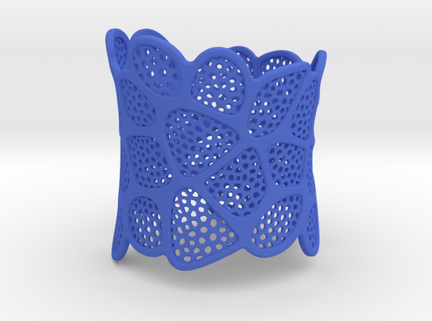 Double Voronoi Bracelet (v2) in Blue Processed Versatile Plastic
