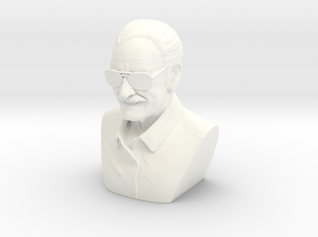 4 Inch Stan Lee Bust in White Processed Versatile Plastic
