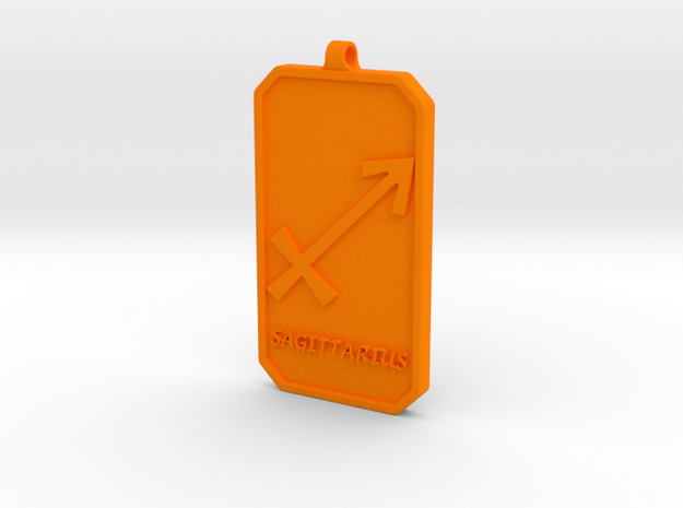 Zodiac Dogtag/KeyChain-SAGITTARIUS in Orange Processed Versatile Plastic