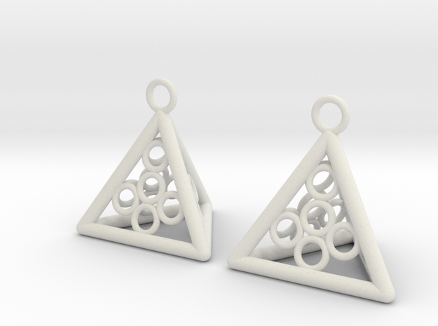  Pyramid triangle earrings serie 3 type 5 in White Natural Versatile Plastic